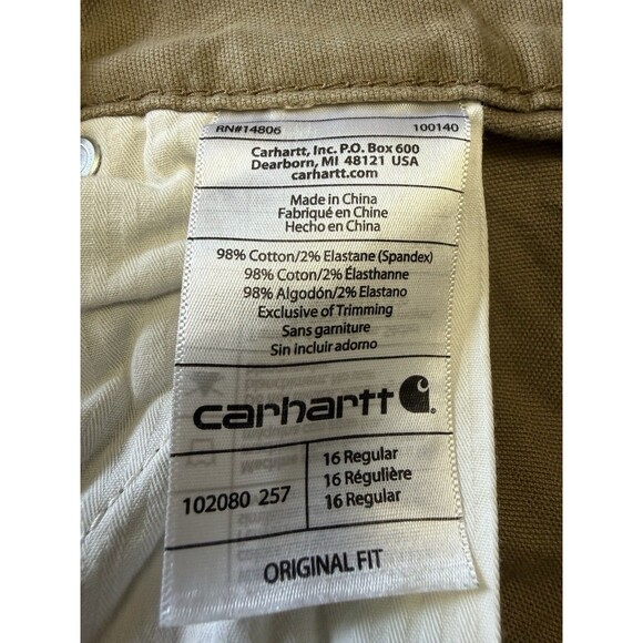 🔥Carhartt Womens Original Fit Carpenter Pants, Khaki, Size 16 Work Outdoor Wear - Picture 4 of 7